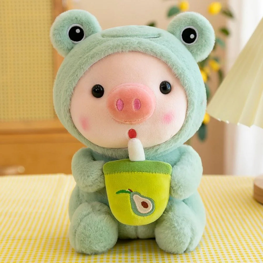 Kawaii Pig Bubble Tea Plush