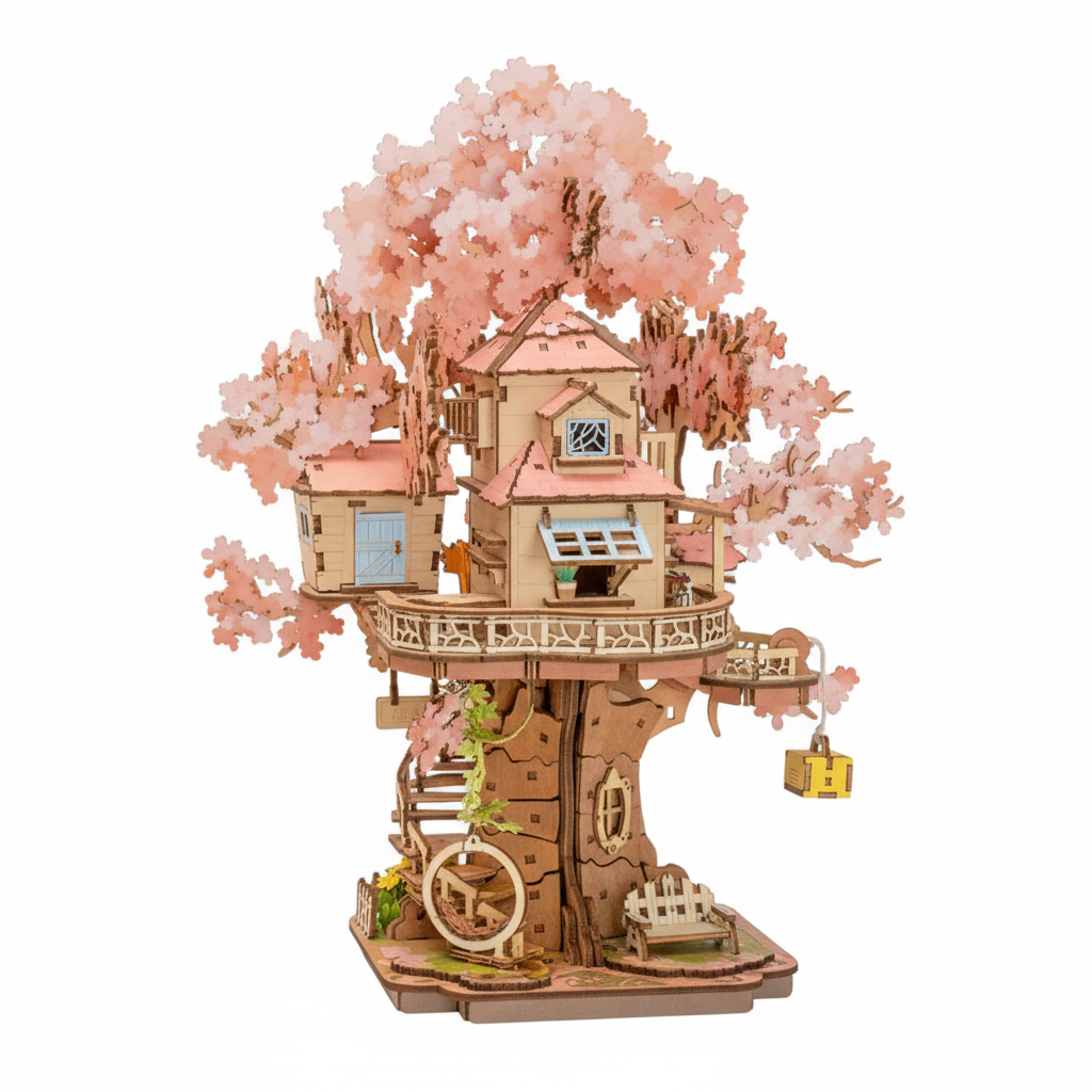 3D Sakura Tree House Puzzle