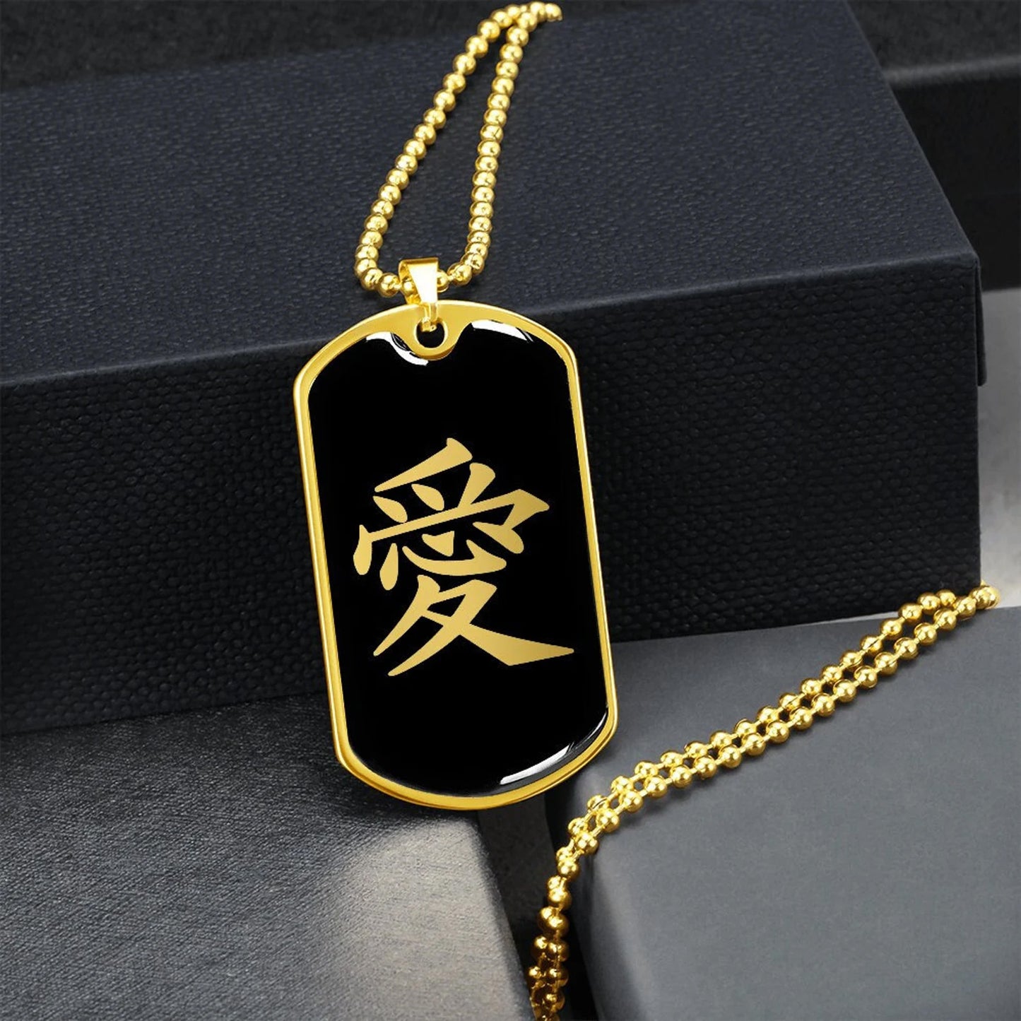 Japanese Kanji Medallion Necklace